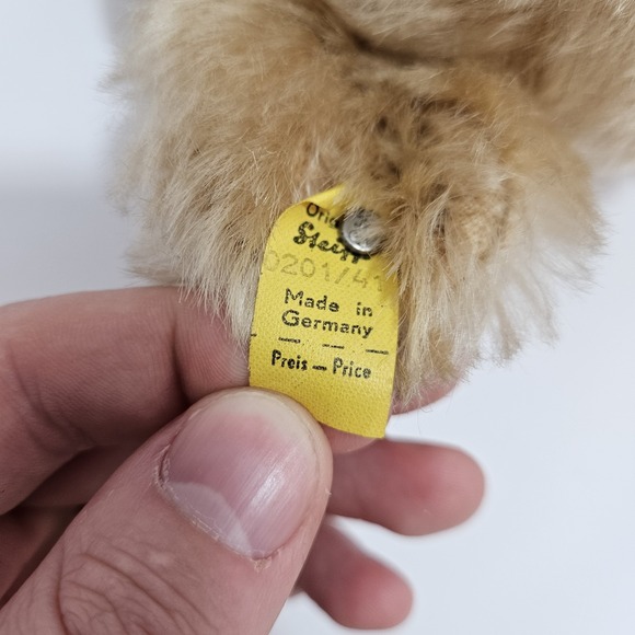 Steiff Plush Honey Cream Colored Jointed Teddy Bear 0201/41 Germany 15" - Picture 6 of 12